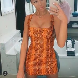 ROMI MINI GRLFRIEND SNAKE SKIN DRESS